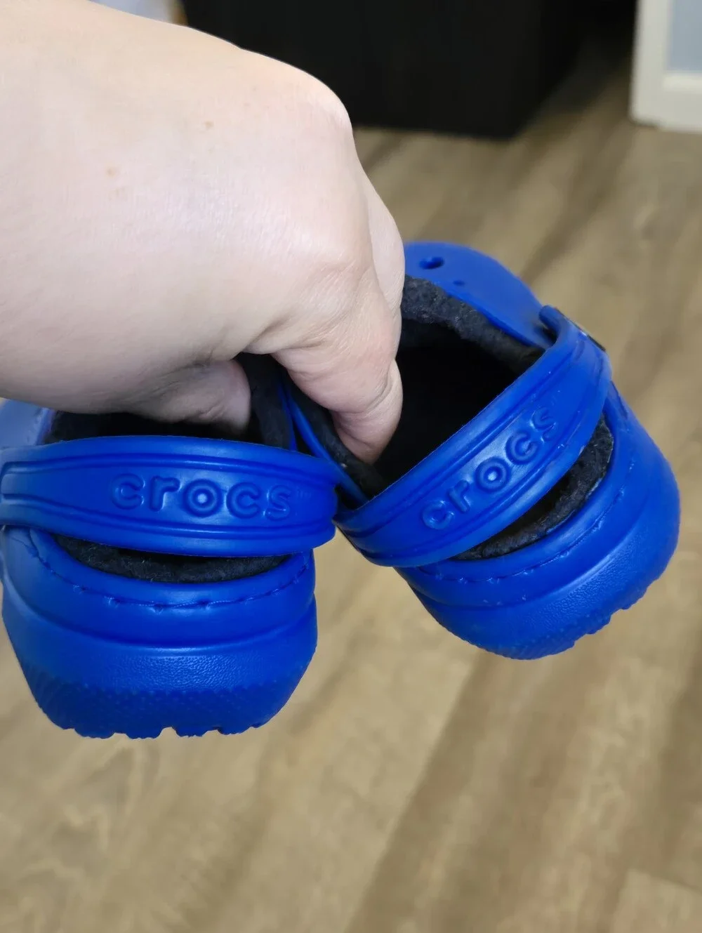 Toddler CROCS Blue Slip-On Clog with Fleece Lining